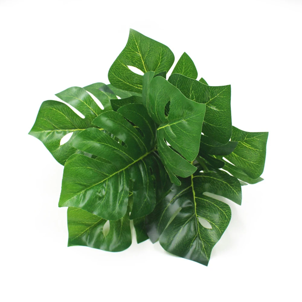 Искусственные листья черепахи на спине зеленые растения из шелка с горшком листва куст для дома Свадебные украшения вечерние принадлежности - Цвет: Зеленый