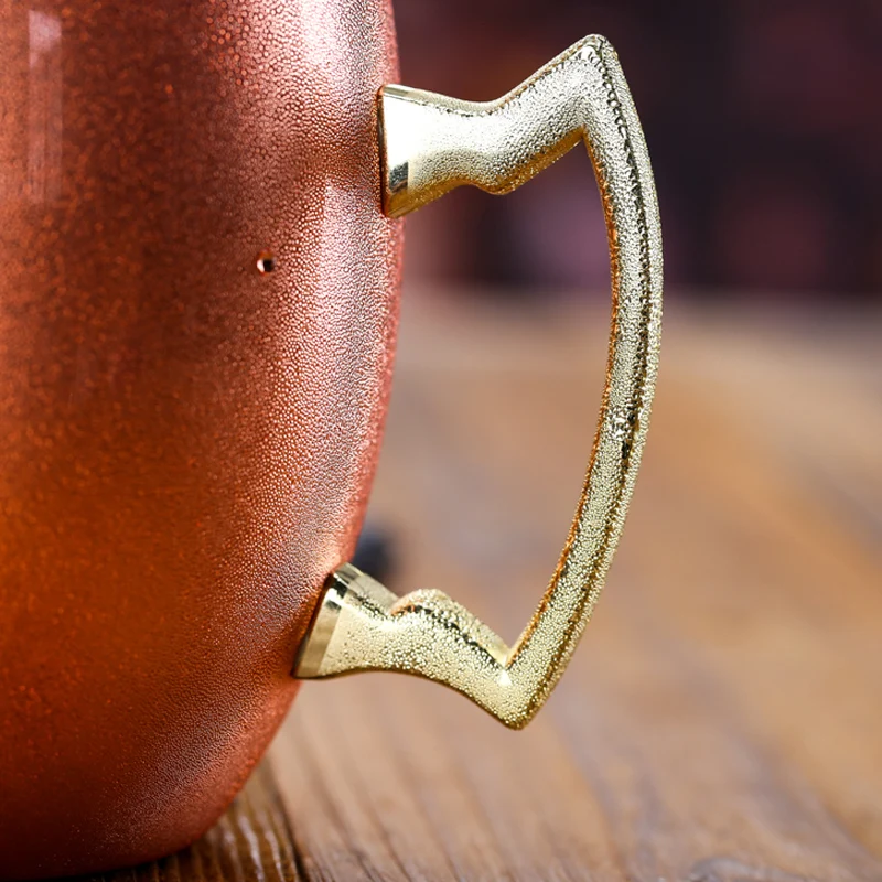 18OZ Stainless Steel Moscow Mule Mug Modern Cocktail Glasses Beer Mugs Drum Copper Plated Coffee Cups Drinkware Bar Supplies (7)