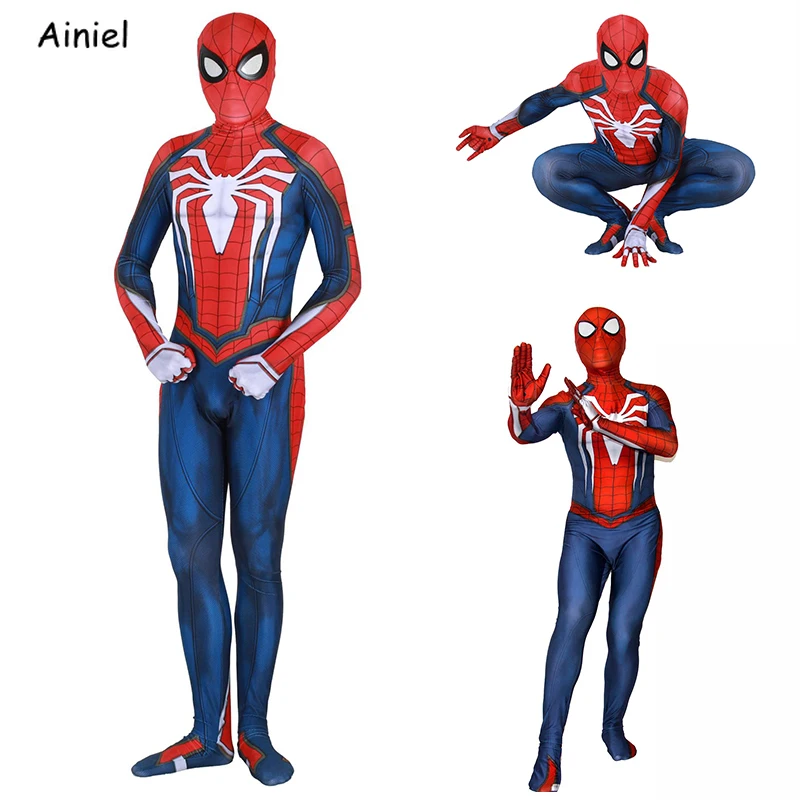 

Game PS4 Spiderman Cosplay 3D Printed Spandex Spider Man Costume Suit Bodysuit Zentai Jumpsuit Super Heros Halloween Kids Adult