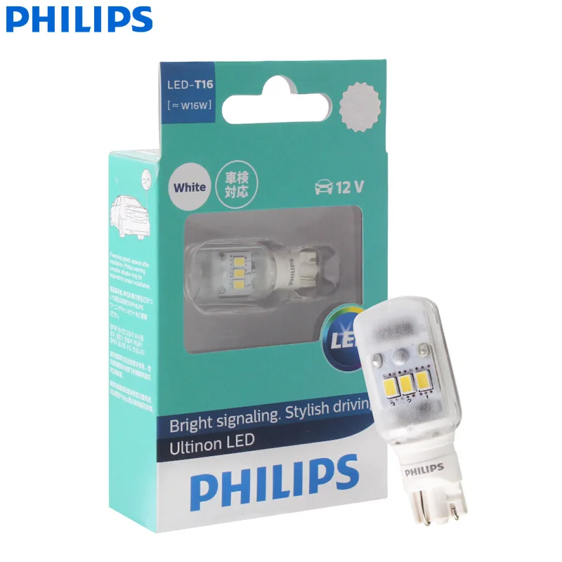 Philips Ultinon светодиодный T15 T16 W16W гирлянда 38 мм 43 мм мульти розетки ULWX1 12 В светодиодный светильник для интерьера лампа для чтения сигнальный светильник(один - Испускаемый цвет: T16(T15)