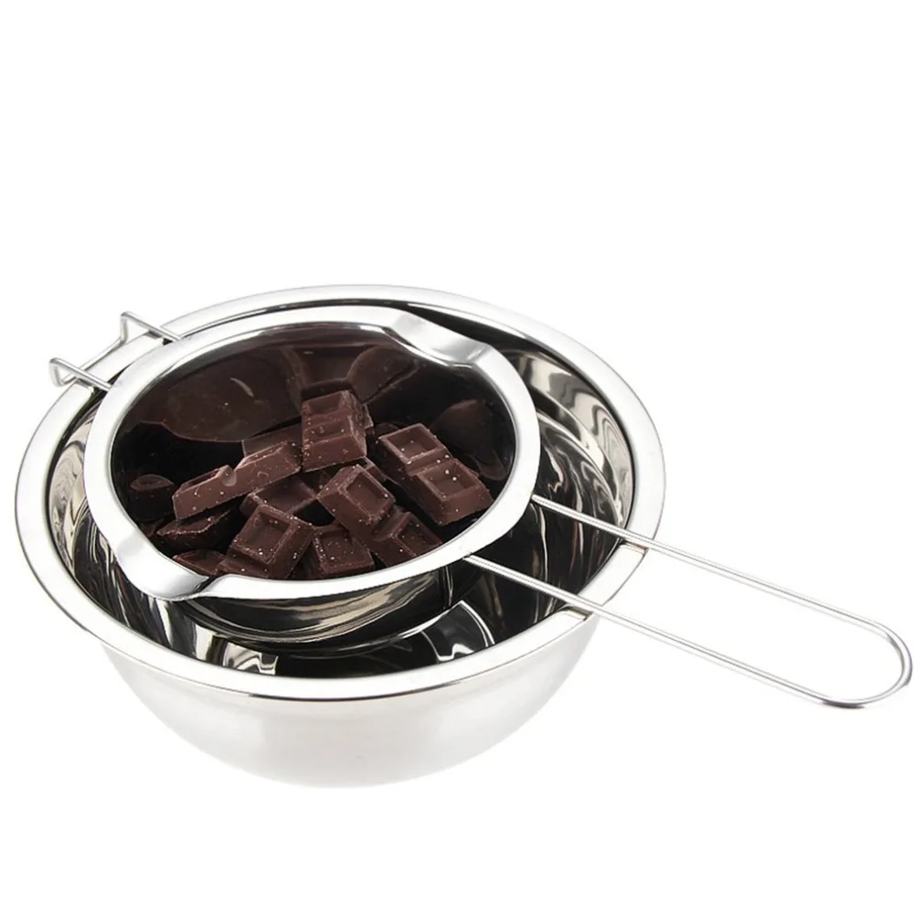 

2018 Stainless Steel Chocolate Butter Milt Melt Ting Bowl Long Grip Handle DIY Pastry Cooking Dessert Baking Pastry Kitchen Tool