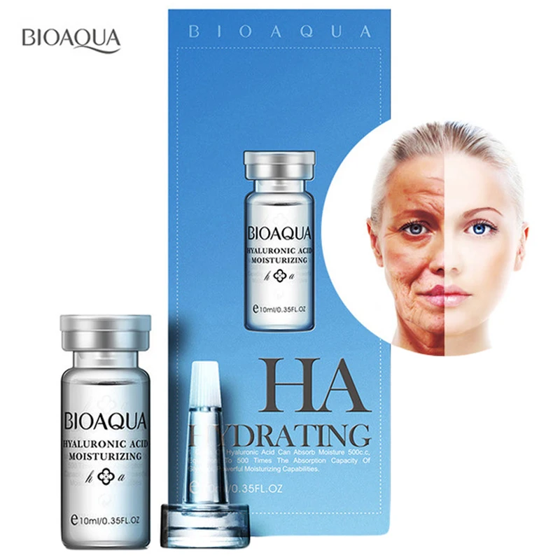

Bioaqua Snail+Hyaluronic Acid +VC Moisturizing Serum Face Injections Essence HA hydrating Whitening Anti-wrinkle Face Care