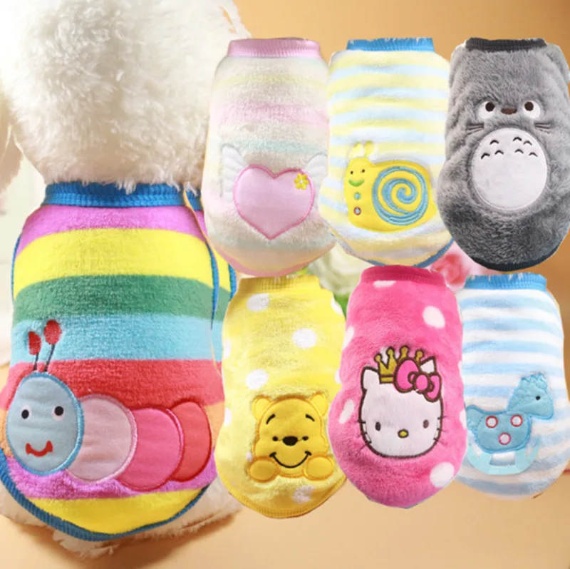 

Multi-color optional flannel warm cartoon cloth stickers pet dog cat clothes 180516-23