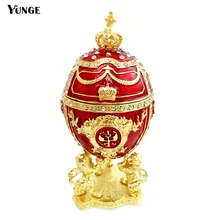 New Arrival Faberge Easter Egg Trinket Box Figurine Home Display Vintage Retro Russia Egg Magnet Craft