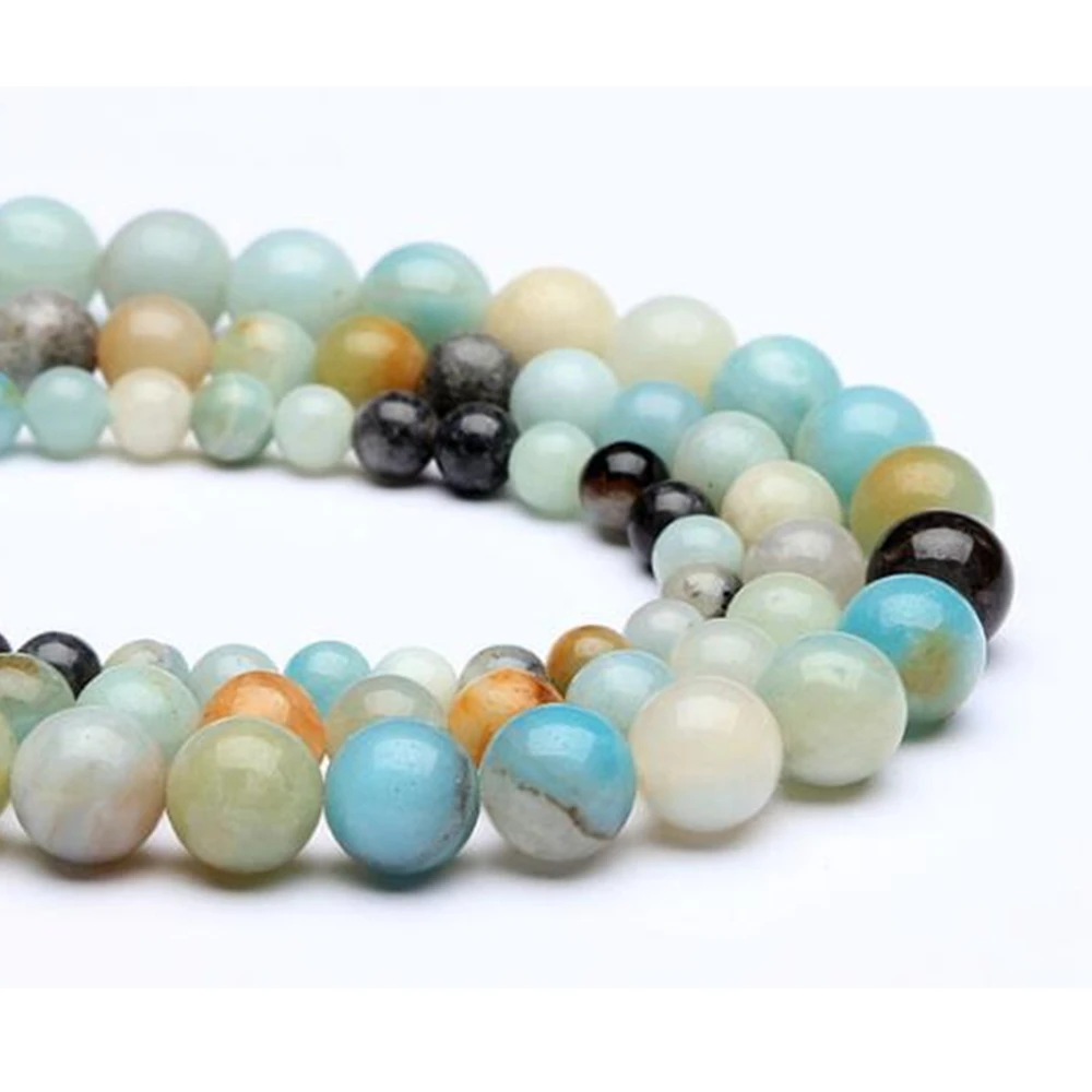 

Natural Amazon Stone Beads Round Loose Spacer Bead For Jewelry Making