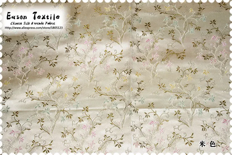 Китайская шелковая парча тканая damaks ткань Подушка, женская сумка кремовый-белый маленький Тополь цветок означает лучшую жизнь лучшее будущее