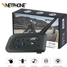 VNETPHONE 1200M 1Pcs Wireless Bluetooth Motorcycle Helmet Intercom 6 Riders Interphone Headset Support Mp3 Intercomunicador Moto