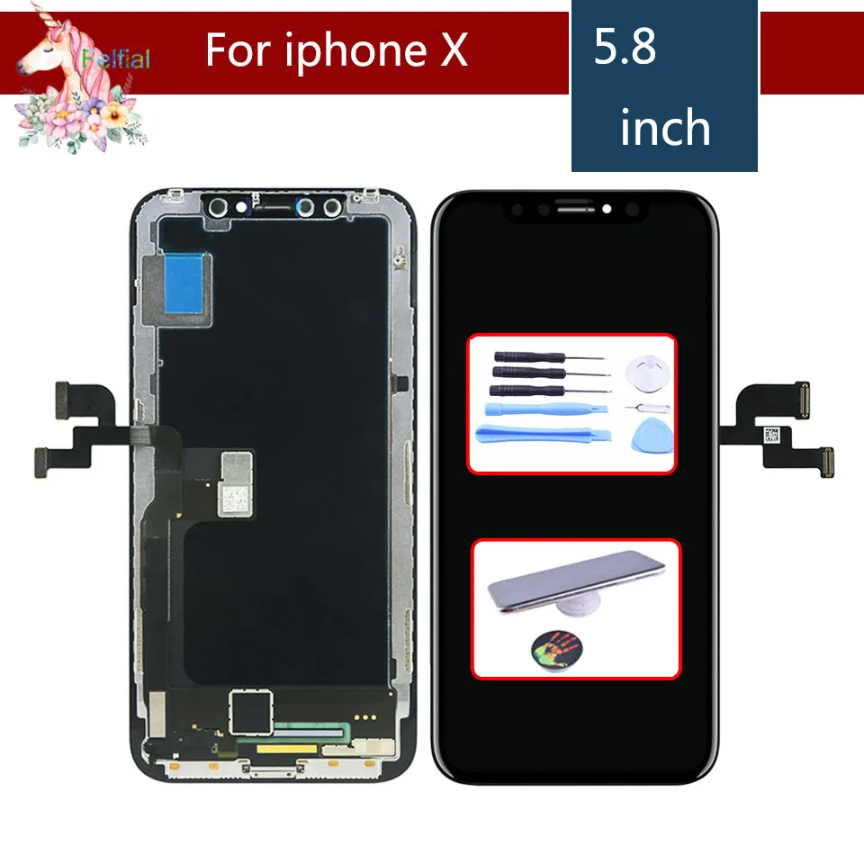 ЖК-дисплей для iphone X, сенсорный экран, дигитайзер, замена, полная сборка для iphone X 10, ЖК-дисплей