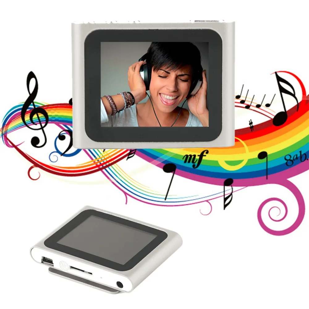 Portable Size 1.8 Inch LCD Screen Display 6th Generation Music Media Video Movie FM Radio MP4 Player Easy Carry