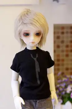 

[wamami] 766# Black T-Shirt With Cool Print Tie For 1/3 SD DZ DOD BJD Dollfie