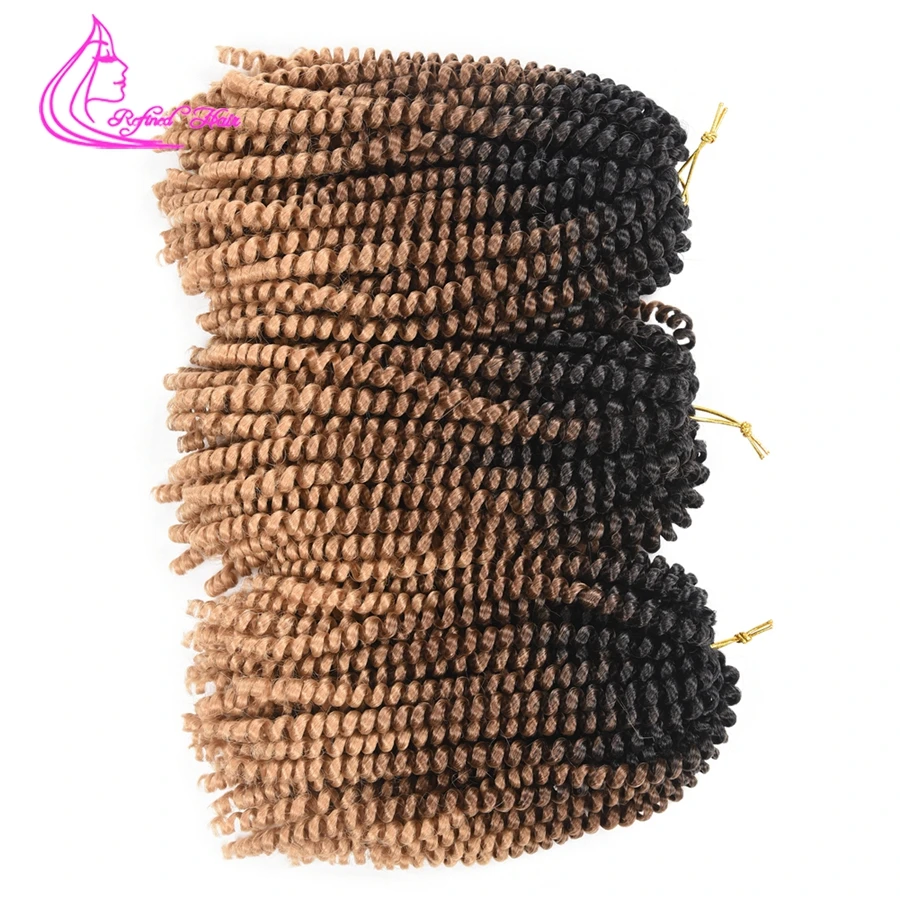 Плетеные волосы 8 дюймов 30 прядей/упаковка синтетические пружина твист Омбре плетение волос вьющиеся твист