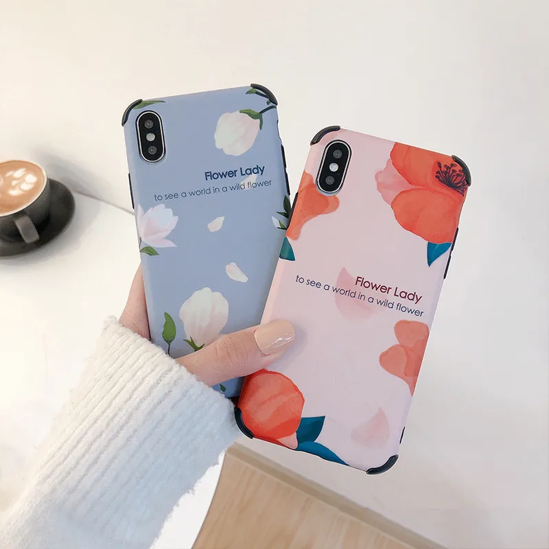 Элегантная мягкая задняя крышка из ТПУ с цветочными буквами для iPhone X XS MAX XR
