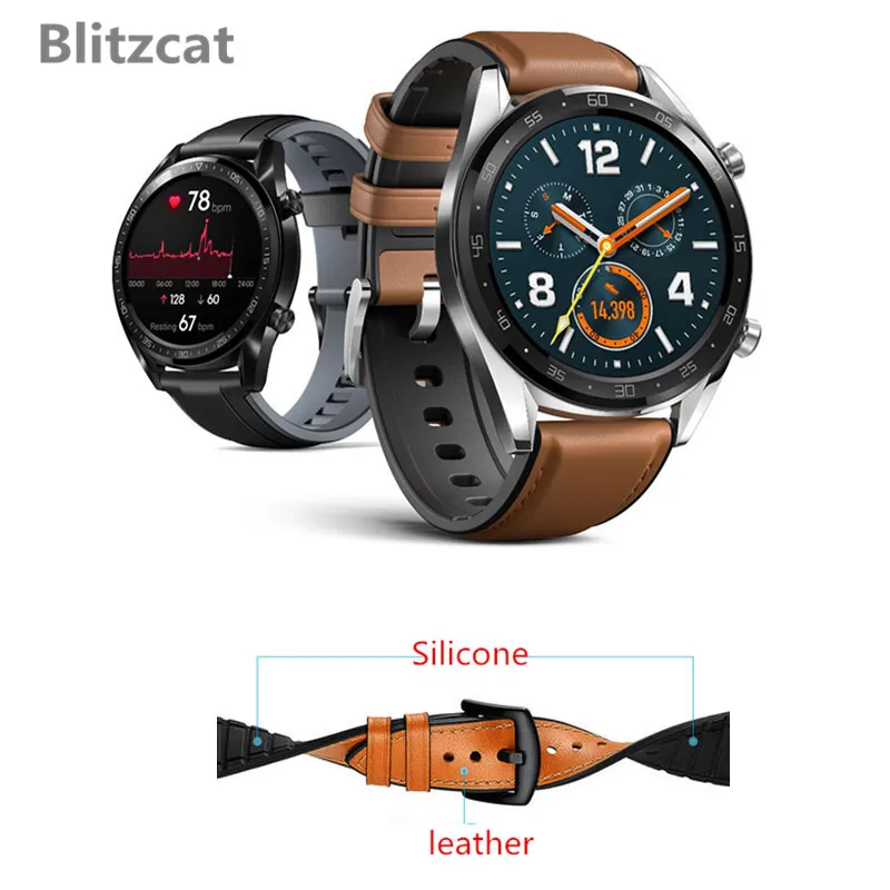 

Watch Strap for Huawei Watch GT Active Genuine leather Silicone Watch Bands For huawei Honor Watch Magic Bracelet