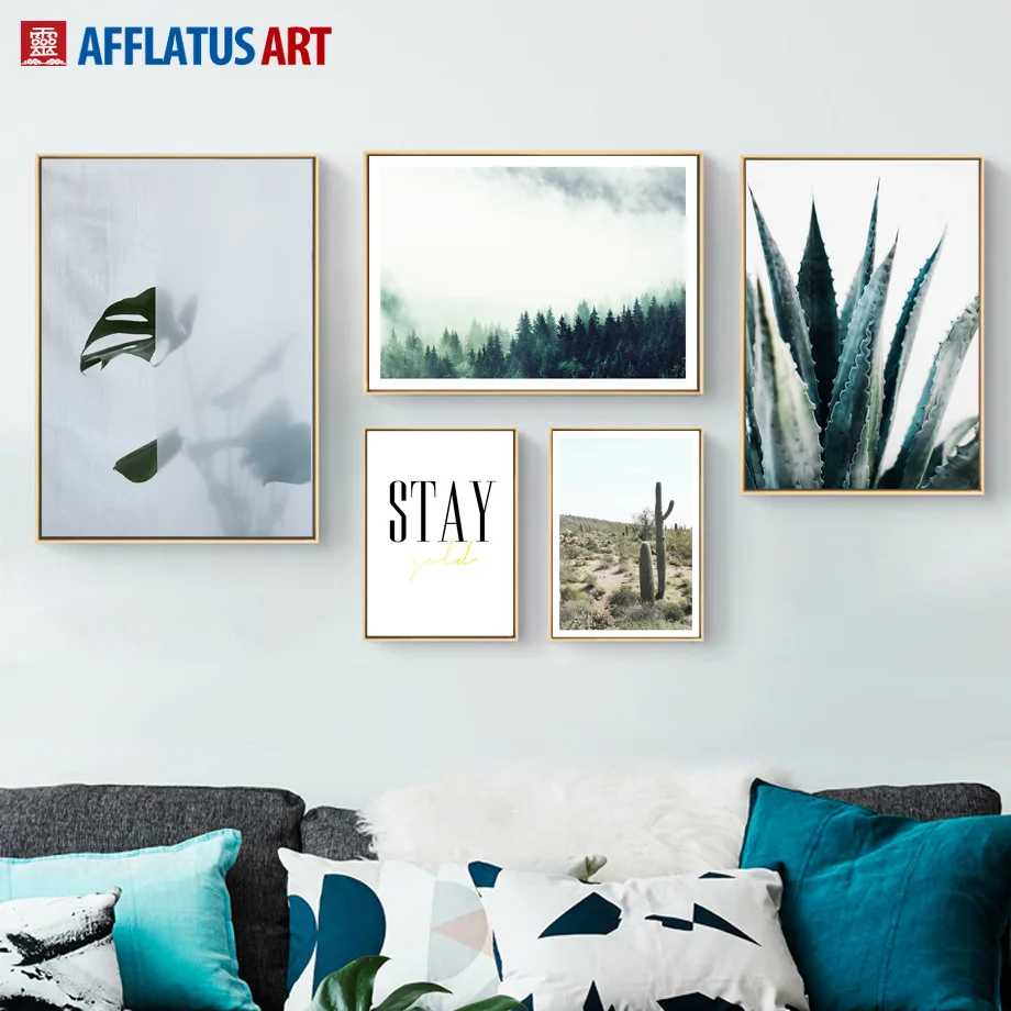

Cactus Orchid Forest Landscape Wall Art Canvas Painting Nordic Posters And Prints Canvas Art Wall Pictures For Living Room Decor