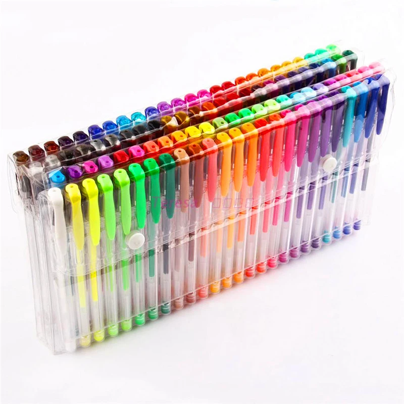 48/60/100/120 pluma de gel de color conjunto de recambios pastel metálico  brillo de neón de dibujo bolígrafos de colores para dibujar la escuela  papelería marcador para los niños|gel pen set|colorful gel pen