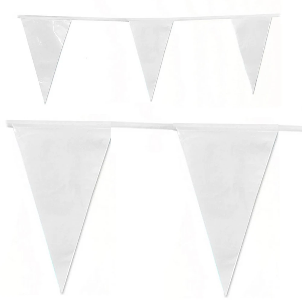8M long 20 flags White Silk Pennant bunting flags Bunting Wedding bunting Party Decoration banner birthday Romantic party flags