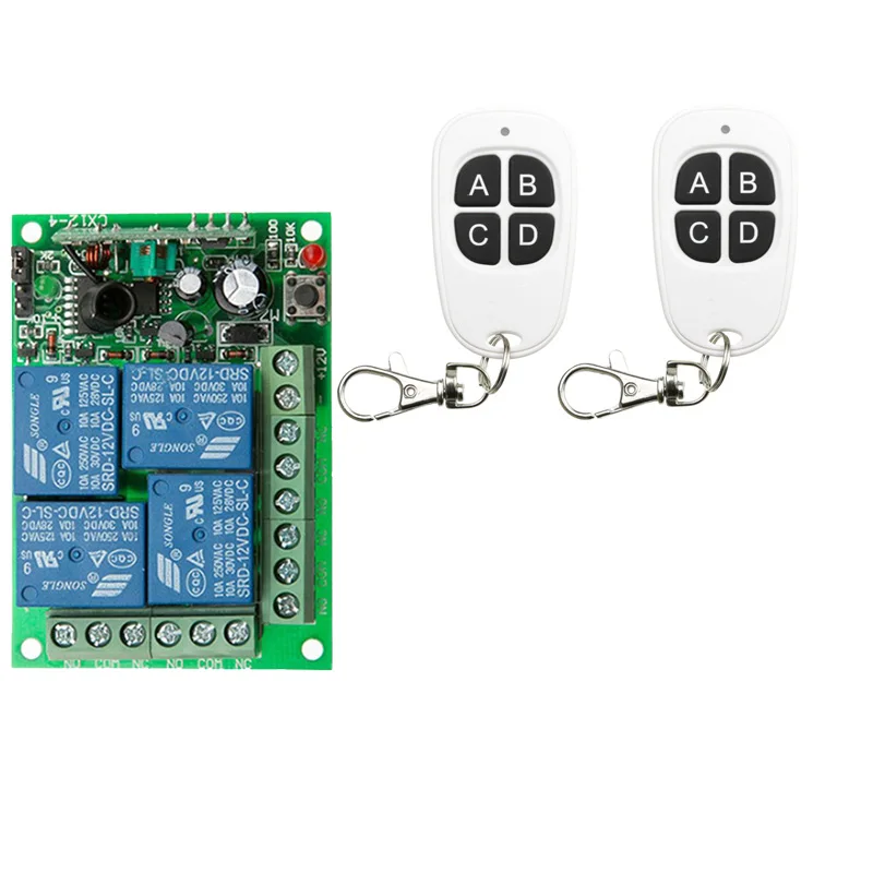 DC 12 V 4CH 4 CH Беспроводной RF пульт дистанционного управления выключатель света 10A релейный выход радиоприемник Модуль+ передатчик