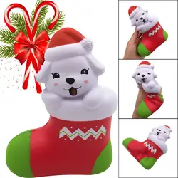 Мягкие игрушки эластичный ПУ Squishies Kawaii Рождественский щенок медленный рост фрукты Ароматические игрушки для снятия стресса взрослые