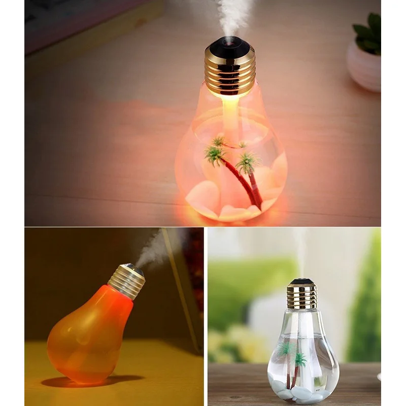 400ml LED Lamp Air Ultrasonic Humidifier Mist Maker with LED Night Light for Home Essential Oil Diffuser Atomizer Air Freshener (9)