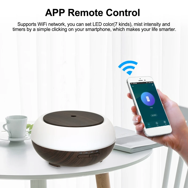 Умный Wifi беспроводной 400 мл Арома эфирные масла диффузор увлажнитель воздуха 7 цветов света совместим с Alexa для Google Home