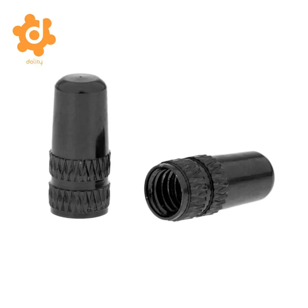 10Pcs MTB Bike Bicycle Aluminum Alloy Presta Valve Cap Dust Cover  for Added Grip Cycling Bicycle Parts -Black