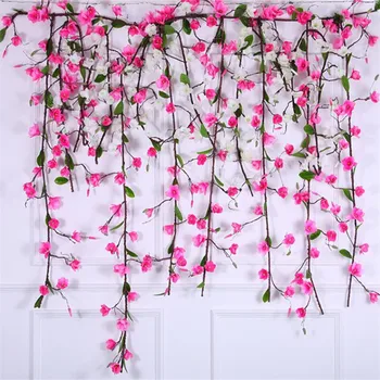 

10pcs Artificial Magnolia Blossom Vines Flower Wall Hanging MAagnolia 185cm Flower vine Artificial Decorative Flowers