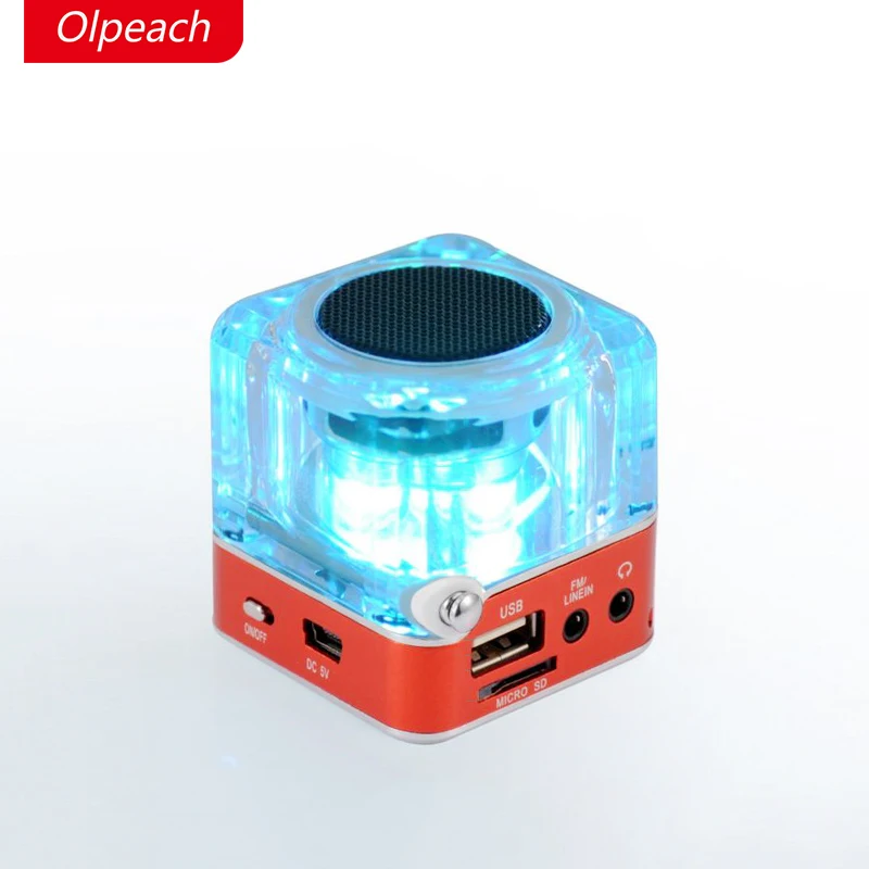 Olpeach TT 029 стерео Динамик Мини светодиодный Дисплей Колонки плеера с Crystal fm Радио