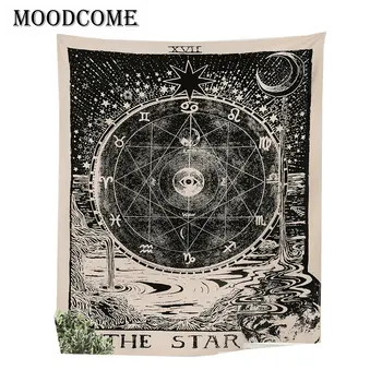 

vintage european wall hangings witchcraft ouija tapestry sun moon star dorm room headboard arras carpet astrology blanket