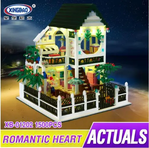 

XingBao 01202 the Two floors Romantic heart with USB light Compatible Legoing Building Block Bricks as children's gift toys