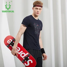 Мужские спортивные рубашки с принтом, топы с коротким рукавом для спортзала, уличные футболки для бега, быстросохнущие футболки для тренировок