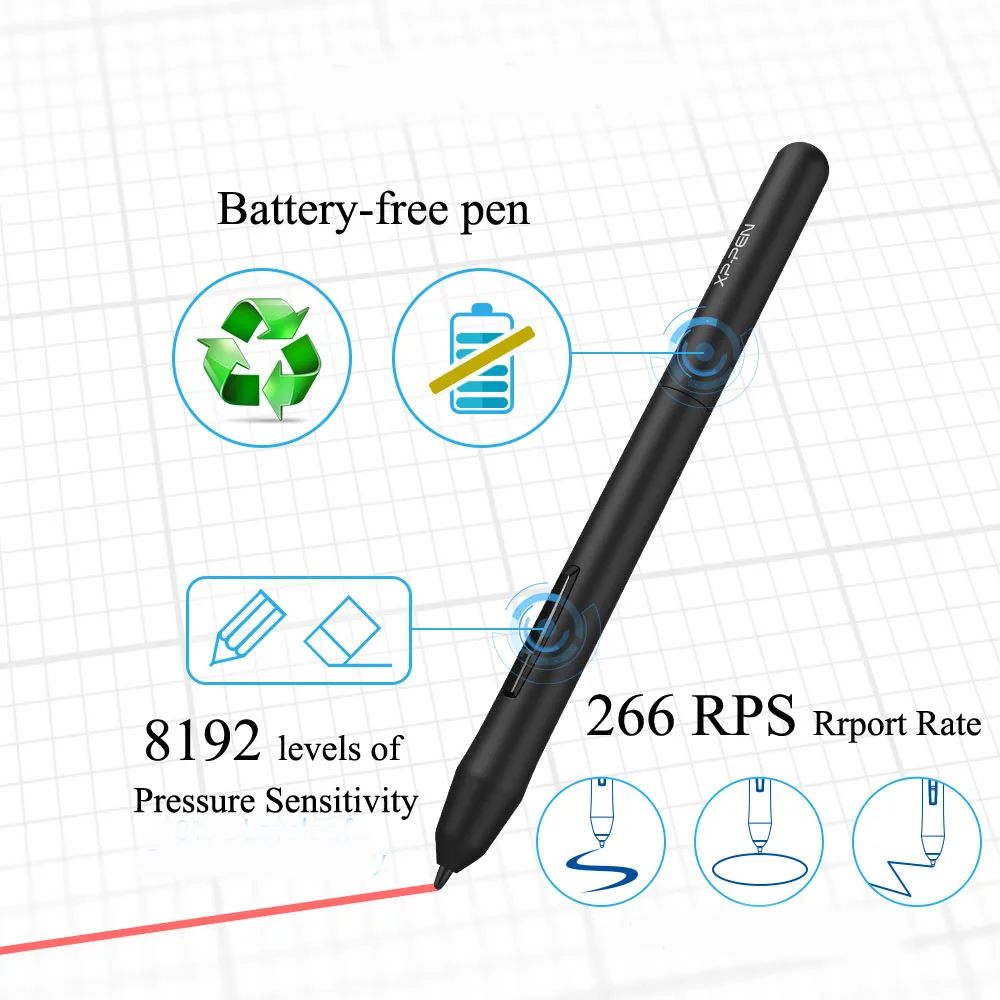 Xppen Estrela G640 Gráficos Tablet Digital Desenho Tablet para Osu e Animação 8192 Níveis de Pressão 266rps para a Educação de Arte Tablets digitais - Imagem 4