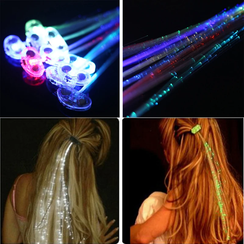 Пасхальные светодиодного освещения Волосы Заплетены клип шпилька многоцветный светодиодная вспышка света на день рождения Neon партия Танец около 40 см 6ZHH065