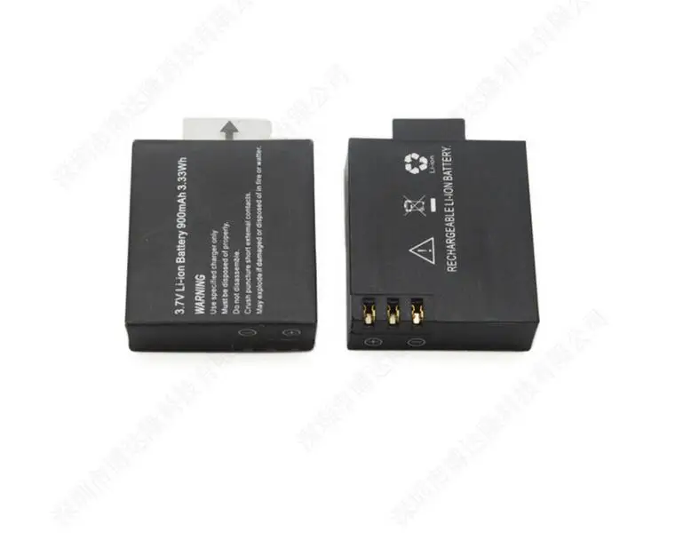 

2pcs 3.7V li-ion battery 900mah rechargeable lithium ion cell replace for SJCAM action camera Go pro SJ4000 SJ5000 SJ6000