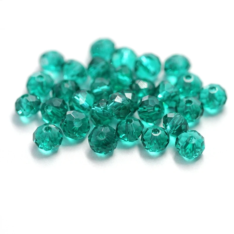 

4-8mm malachite green faceted glass round beads Austria Rondelle crystal beads for bracelet necklace making Jewelry findings