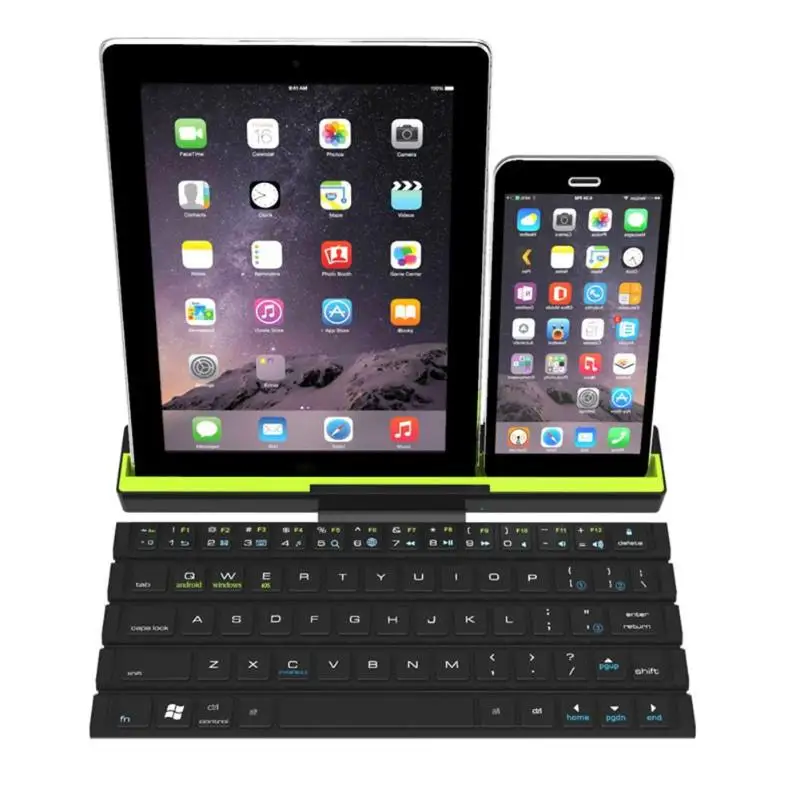 

Scoll Design Wireless Bluetooth Keyboard with Bracket Black Ultra Slim Keyboard for APPLE Android iOS Android Windows