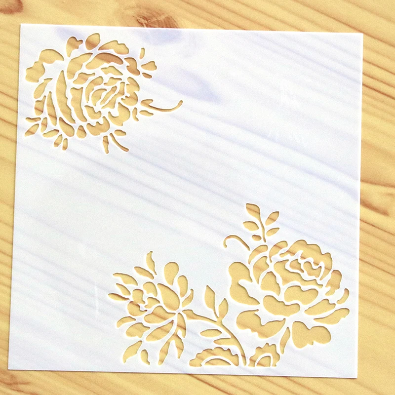 

1pc Stencil Bullet Journal Openwork Rose Painting Template Embossing DIY Craft Accessories Sjablonen For Scrapbooking Reusable