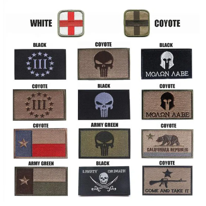 

Embroidery Patch Punishing Person Shantou Texas Flag Hook Ring Tactical Patch Military Uniform Morale Madik Wind Cloth Standard