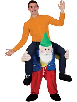 

Carry Mascot Me Back Gnome Funny Adults Mascot Fancy Dress Up Party Dwarf Costum