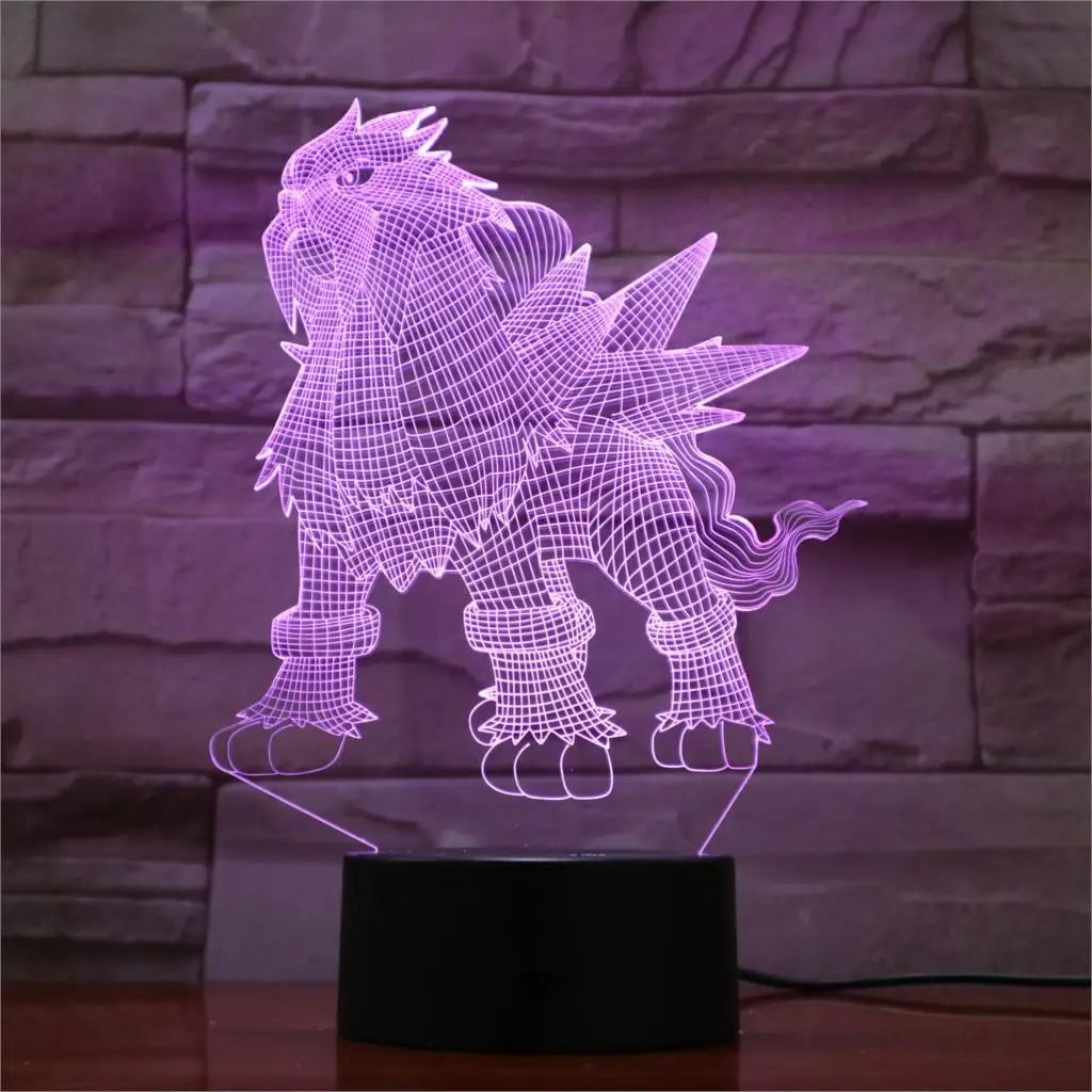 Покемон Анимация Рисунок 3D RGB лампа Пикачу Eevee черепаха птица огонь Дракон Pokeball мяч Bulbasaur детская роль Подарочный ночник - Испускаемый цвет: Color Change