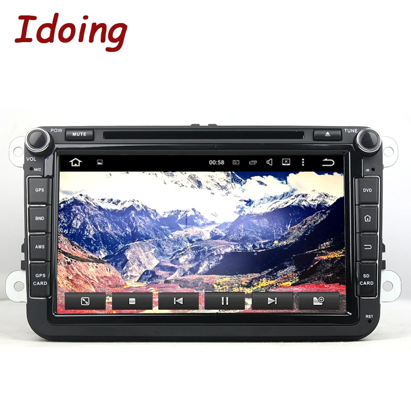 

Idoing 2Din 1024*600 8 Core Android 8.0/7.1 Car GPS Navigation For VW GOLF polo Bora JETTA MK4 B6 Tiguan SKODA 4G+32G Fast Boot