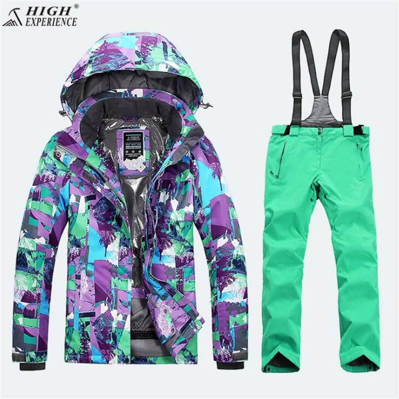 2017 High Experience Ladies Snow Clothing Ski Jacket Women Skiing Pants