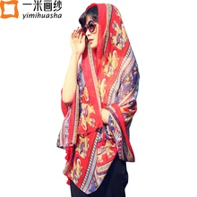 

summer women bohemian long print scarf wrap ladies new hijab large scarves and shawls national style bufandas mujer 2017