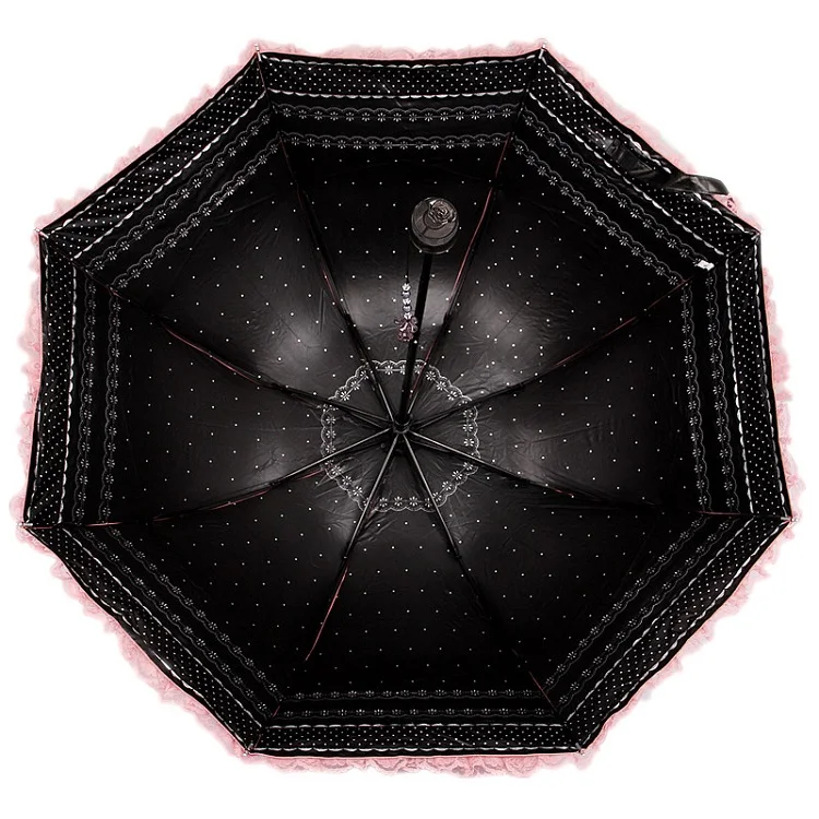 Бренд принцессы, 3 складных зонта, кружевной зонтик от солнца, дождя, для женщин, арочный, УФ, Guarda Chuva, для молодых девушек, для улицы, зонтик с сумкой
