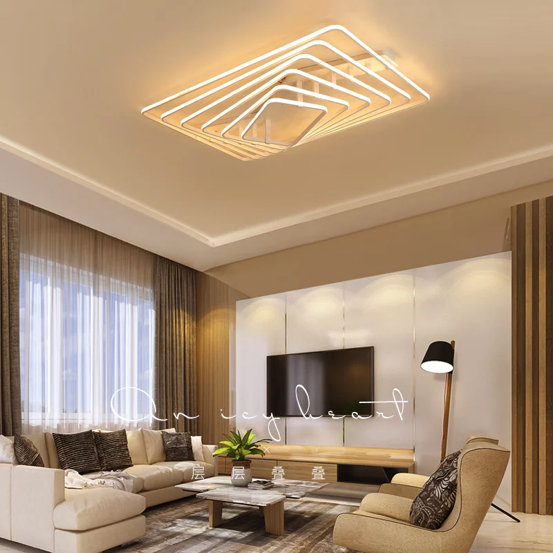 Eusolis modernas lámparas de techo Led rectángulo de aluminio acrílico llevó la luz para el hogar luces de la Sala iluminación Interior lámparas