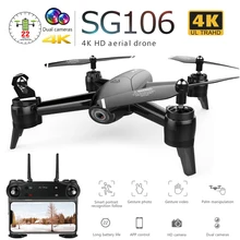 Дрон SG106 с двойной камерой 1080P 720P 4K WiFi FPV в режиме реального времени воздушная видео широкоугольный оптический поток RC Квадрокоптер вертолет игрушки