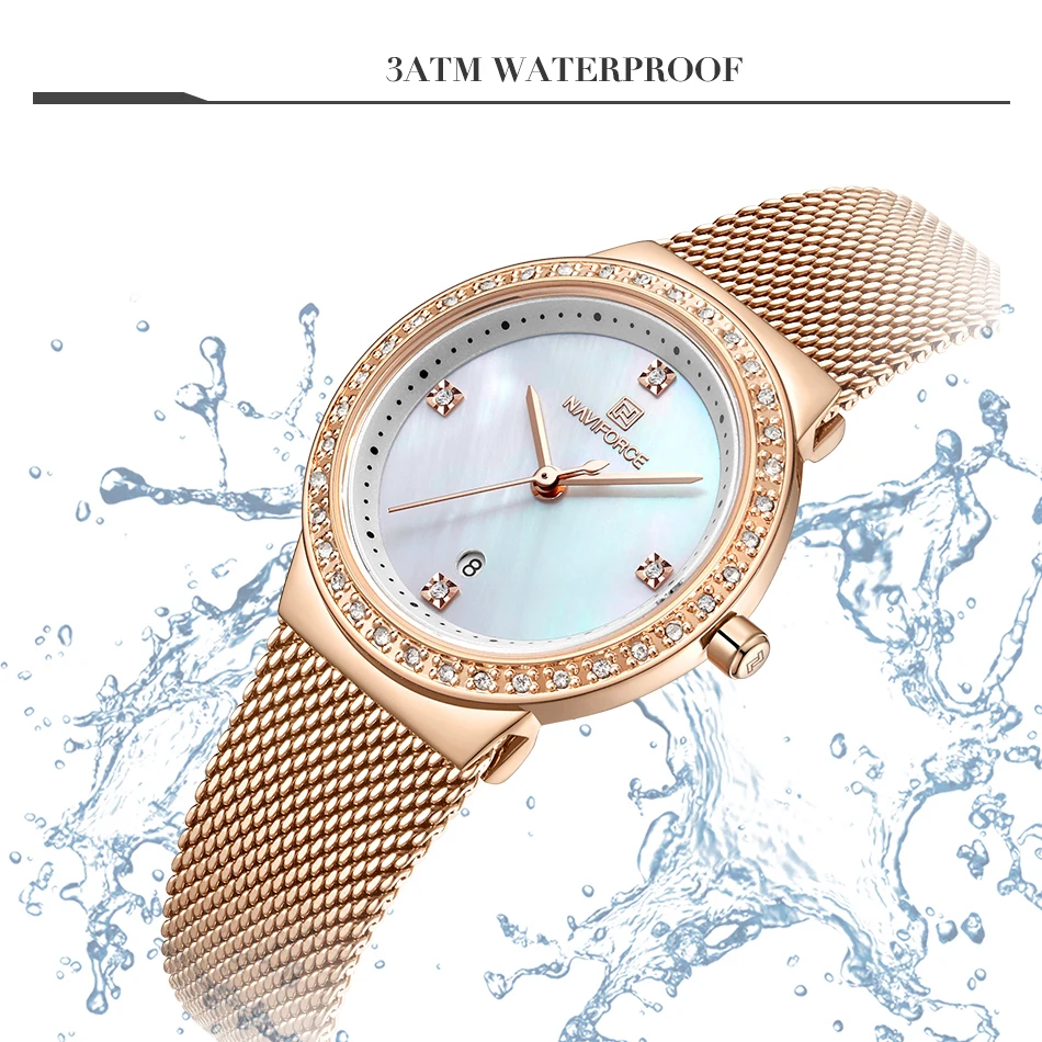 NAVIFORCE New Rose Gold Women Watch Business Quartz Watch Ladies Top Brand Luxury Female Wrist Watch Girl Clock Relogio Feminin (3)
