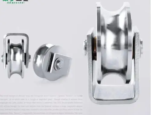 304 aço inoxidável Sliding Gate Rollers, Porta Track Wheel, U e V-Shaped  Tradução