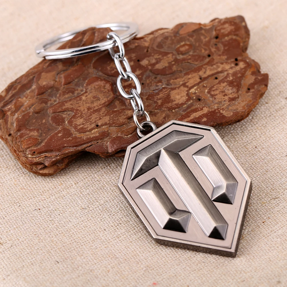 

12pcs/lot World of Tanks Logo Keychain can Drop-shipping Metal Key Rings For Gift Chaveiro Key chain Jewelry