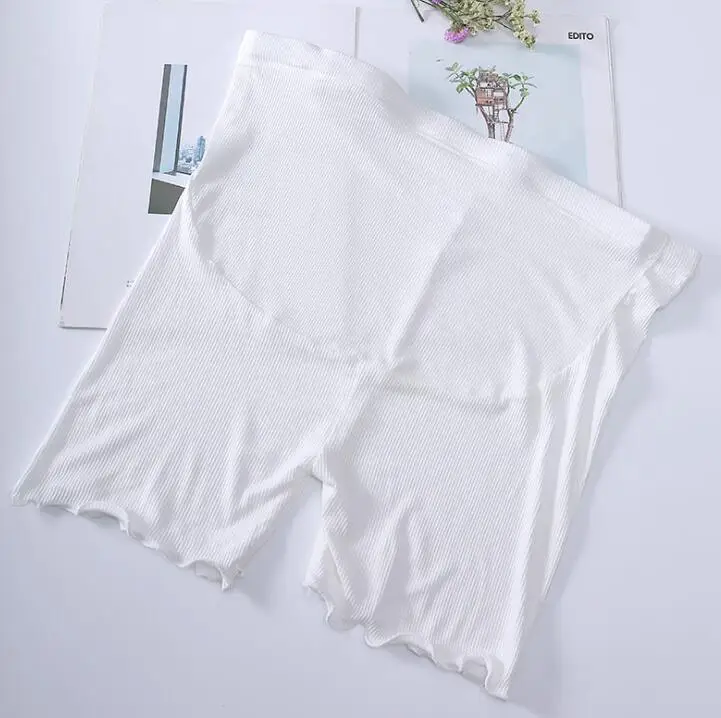 Летние короткие тонкие эластичные Леггинсы для беременных женщин, мягкое бесшовное нижнее белье для платья, леггинсы - Цвет: White