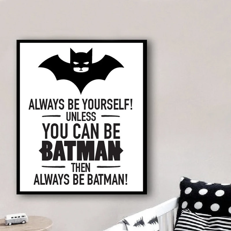 Batman Garcons Chambre Imprime Citation Art Cadeau Decor Batman Garcons Chambre Imprime Citation Art Cadeau Decor